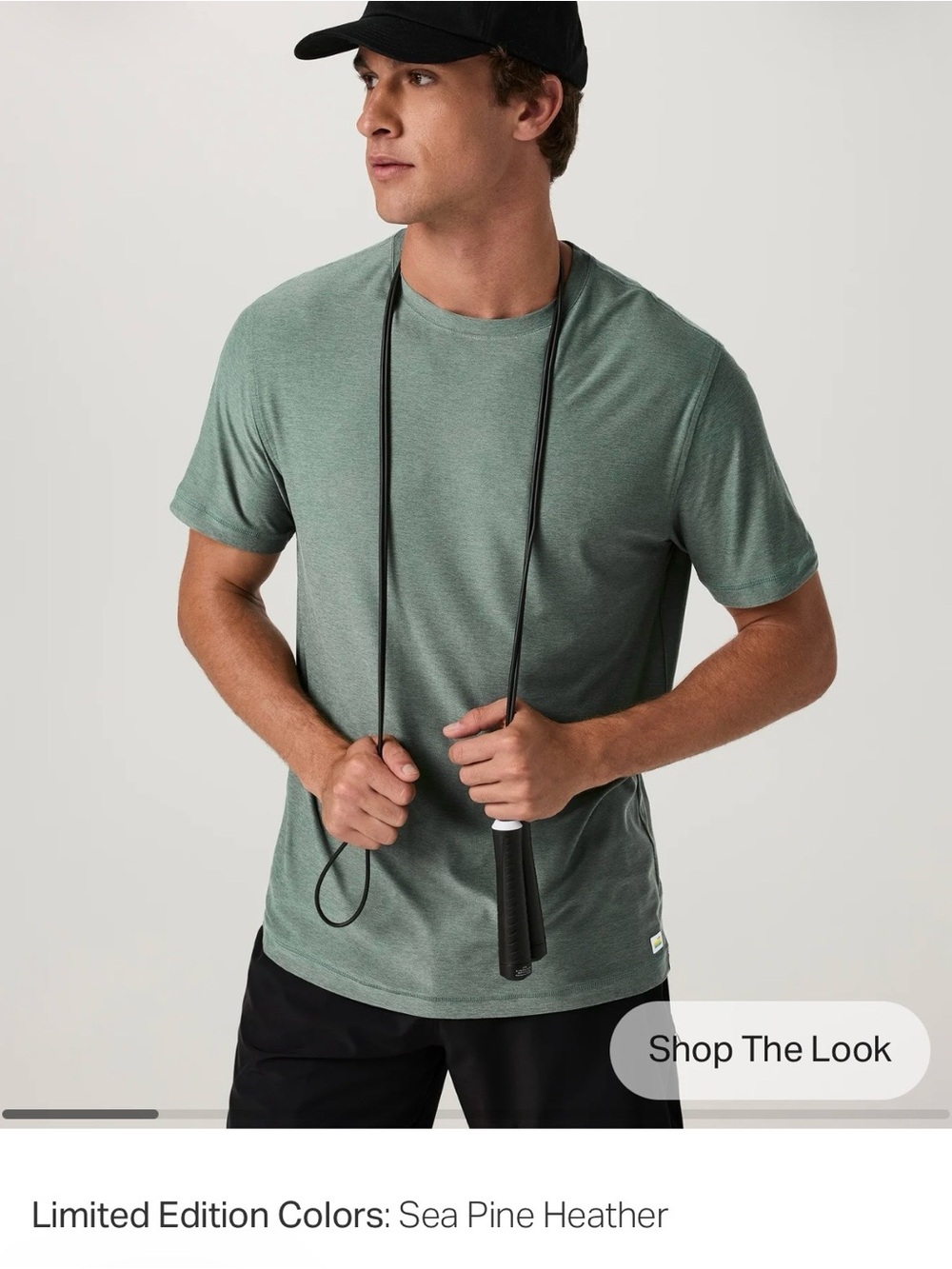 Vuori Green Heather Crew Neck Tee -  M